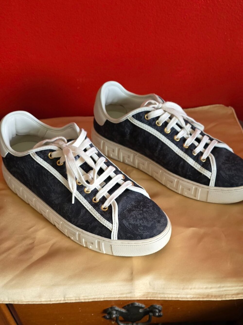 Versace Greca Jacquard Canvas Sneakers Men